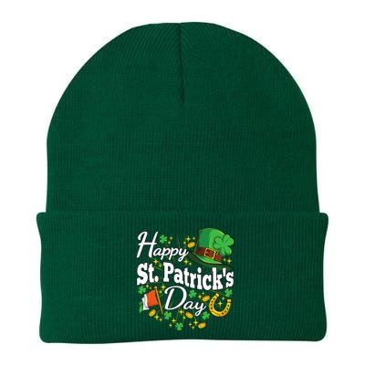 Happy St. Patricks Day Shamrock Irish Saint Patricks Day Knit Cap Winter Beanie