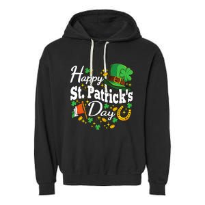 Happy St. Patricks Day Shamrock Irish Saint Patricks Day Garment-Dyed Fleece Hoodie