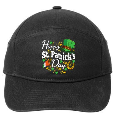 Happy St. Patricks Day Shamrock Irish Saint Patricks Day 7-Panel Snapback Hat