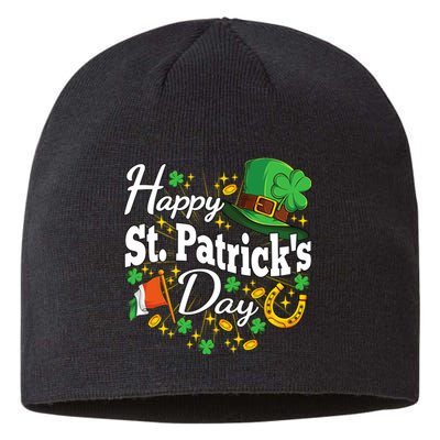 Happy St. Patricks Day Shamrock Irish Saint Patricks Day Sustainable Beanie