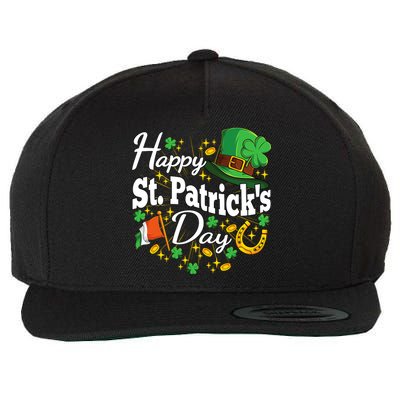 Happy St. Patricks Day Shamrock Irish Saint Patricks Day Wool Snapback Cap