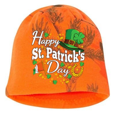 Happy St. Patricks Day Shamrock Irish Saint Patricks Day Kati - Camo Knit Beanie