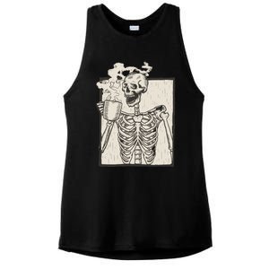 HALLOWEEN SKULL PRINT FLEECE OVERSIZED Ladies PosiCharge Tri-Blend Wicking Tank