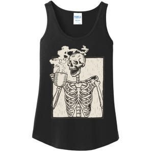 HALLOWEEN SKULL PRINT FLEECE OVERSIZED Ladies Essential Tank