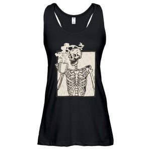 HALLOWEEN SKULL PRINT FLEECE OVERSIZED Ladies Essential Flowy Tank