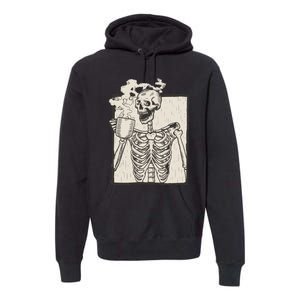 HALLOWEEN SKULL PRINT FLEECE OVERSIZED Premium Hoodie