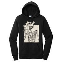 HALLOWEEN SKULL PRINT FLEECE OVERSIZED Women's Pullover Hoodie