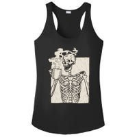 HALLOWEEN SKULL PRINT FLEECE OVERSIZED Ladies PosiCharge Competitor Racerback Tank