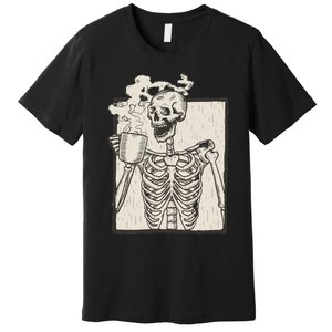 HALLOWEEN SKULL PRINT FLEECE OVERSIZED Premium T-Shirt