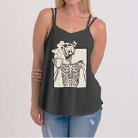 HALLOWEEN SKULL PRINT FLEECE OVERSIZED Women's Strappy Tank