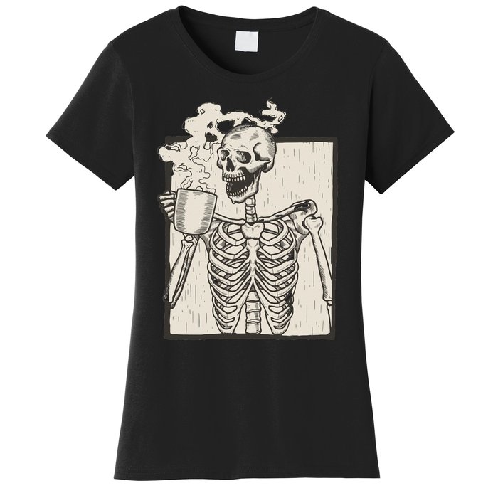 HALLOWEEN SKULL PRINT FLEECE OVERSIZED Women's T-Shirt