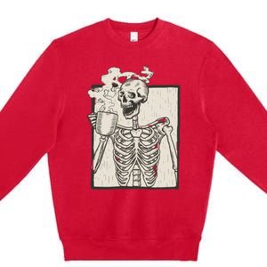 HALLOWEEN SKULL PRINT FLEECE OVERSIZED Premium Crewneck Sweatshirt