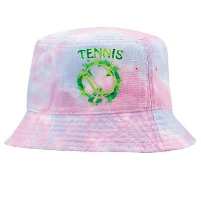 Happy St Patrick's Day Funny Gift Shamrock With Tennis Sport Gift Tie-Dyed Bucket Hat