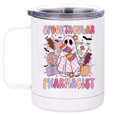 Halloween Spooktacular Pharmacist Spooky Pharmacy Week Gift 12 oz Stainless Steel Tumbler Cup