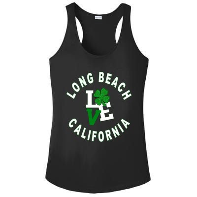 Happy St Patricks Day Long Beach California Gift Ladies PosiCharge Competitor Racerback Tank