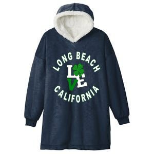 Happy St Patricks Day Long Beach California Gift Hooded Wearable Blanket