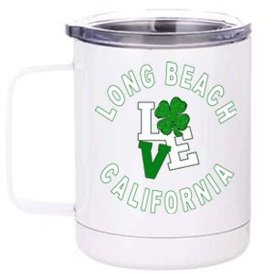 Happy St Patricks Day Long Beach California Gift 12 oz Stainless Steel Tumbler Cup