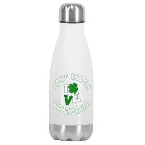 Happy St Patricks Day Long Beach California Gift Stainless Steel Insulated Water Bottle