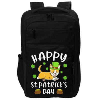 Happy St. Patrick's Day Funy Saint Patricks Corgi Dog Impact Tech Backpack