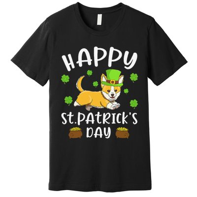 Happy St. Patrick's Day Funy Saint Patricks Corgi Dog Premium T-Shirt