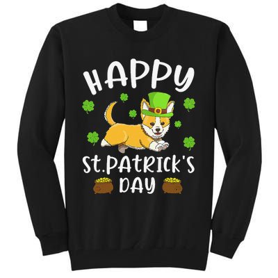 Happy St. Patrick's Day Funy Saint Patricks Corgi Dog Tall Sweatshirt