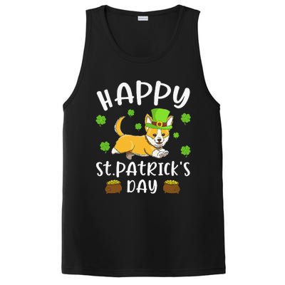 Happy St. Patrick's Day Funy Saint Patricks Corgi Dog PosiCharge Competitor Tank