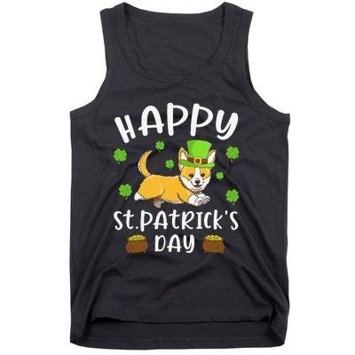 Happy St. Patrick's Day Funy Saint Patricks Corgi Dog Tank Top