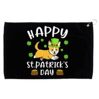 Happy St. Patrick's Day Funy Saint Patricks Corgi Dog Grommeted Golf Towel