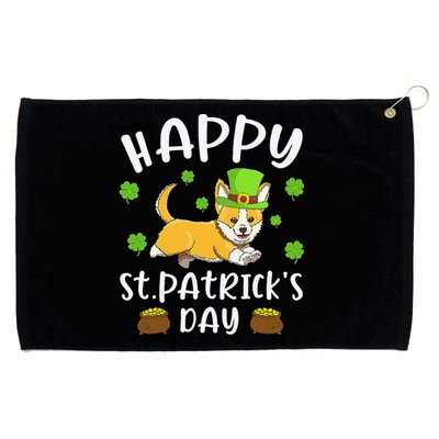 Happy St. Patrick's Day Funy Saint Patricks Corgi Dog Grommeted Golf Towel