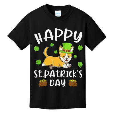 Happy St. Patrick's Day Funy Saint Patricks Corgi Dog Kids T-Shirt