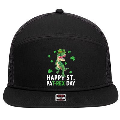 Happy St Patrick's Day T Rex 7 Panel Mesh Trucker Snapback Hat