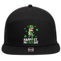 Happy St Patrick's Day T Rex 7 Panel Mesh Trucker Snapback Hat