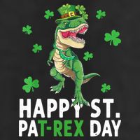 Happy St Patrick's Day T Rex 7 Panel Mesh Trucker Snapback Hat