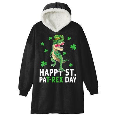 Happy St Patrick's Day T Rex Hooded Wearable Blanket