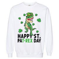 Happy St Patrick's Day T Rex Garment-Dyed Sweatshirt