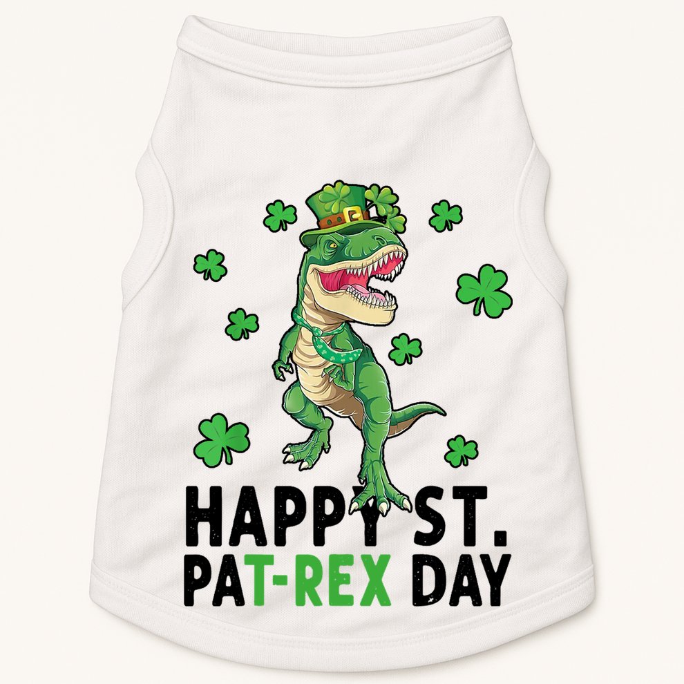 Happy St Patrick's Day T Rex Doggie Tank
