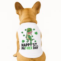 Happy St Patrick's Day T Rex Doggie Tank