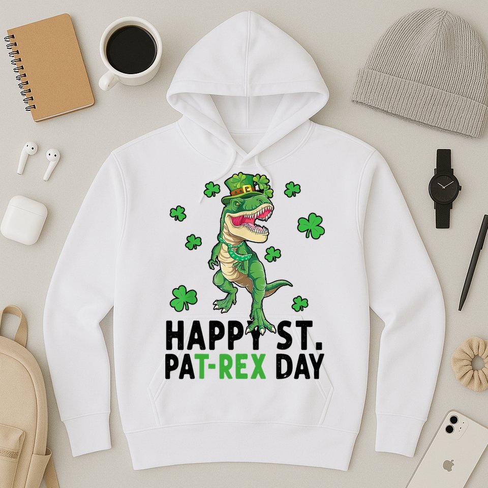 Happy St Patrick's Day T Rex Hoodie