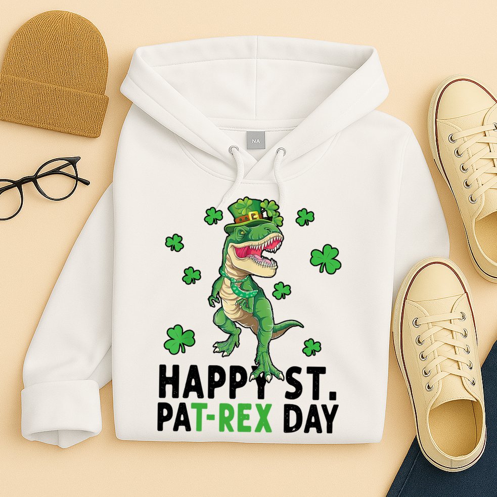 Happy St Patrick's Day T Rex Hoodie