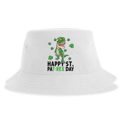 Happy St Patrick's Day T Rex Sustainable Bucket Hat