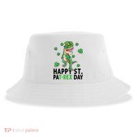 Happy St Patrick's Day T Rex Sustainable Bucket Hat