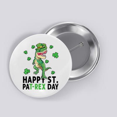 Happy St Patrick's Day T Rex Button