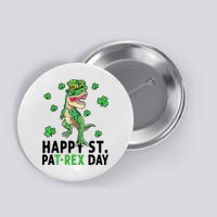 Happy St Patrick's Day T Rex Button