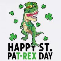 Happy St Patrick's Day T Rex Button