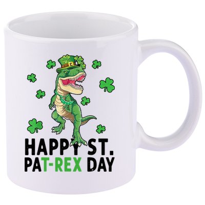 Happy St Patrick's Day T Rex 11oz C Handle Ceramic Mug