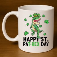 Happy St Patrick's Day T Rex 11oz C Handle Ceramic Mug