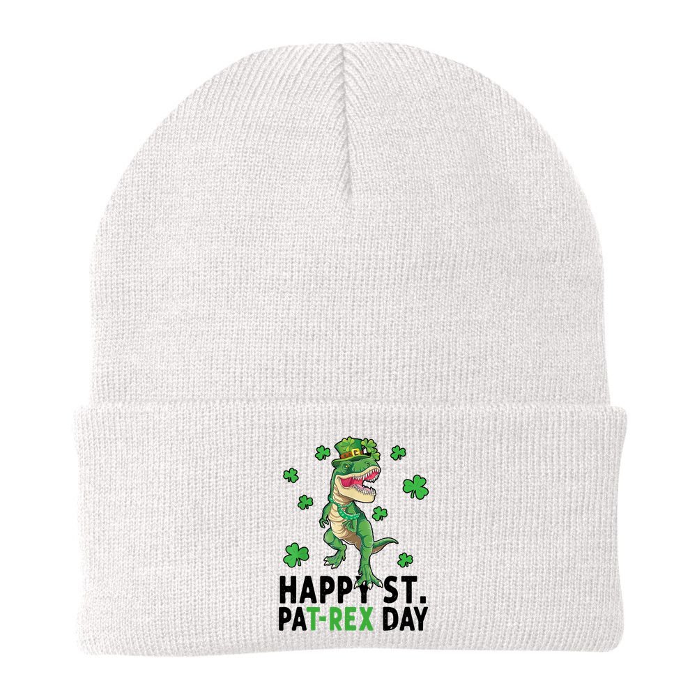 Happy St Patrick's Day T Rex Beanie