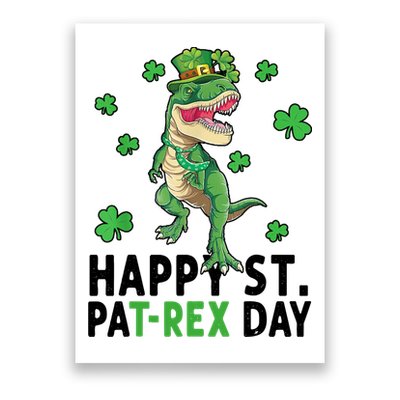 Happy St Patrick's Day T Rex Poster