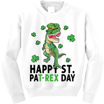 Happy St Patrick's Day T Rex Kids Sweatshirt