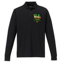 Happy St. Patrick's Day Cute Owls Performance Long Sleeve Polo